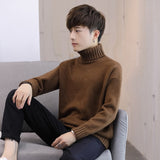 Xituodai Winter Men&#39;s New Turtleneck Sweater Korean Knit Shirt Men&#39;s Youth Turtleneck Sweater Shirt Solid Color