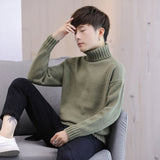 Xituodai Winter Men&#39;s New Turtleneck Sweater Korean Knit Shirt Men&#39;s Youth Turtleneck Sweater Shirt Solid Color