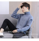 Xituodai Winter Men&#39;s New Turtleneck Sweater Korean Knit Shirt Men&#39;s Youth Turtleneck Sweater Shirt Solid Color