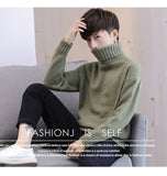 Xituodai Winter Men&#39;s New Turtleneck Sweater Korean Knit Shirt Men&#39;s Youth Turtleneck Sweater Shirt Solid Color