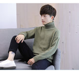 Xituodai Winter Men&#39;s New Turtleneck Sweater Korean Knit Shirt Men&#39;s Youth Turtleneck Sweater Shirt Solid Color