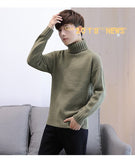 Xituodai Winter Men&#39;s New Turtleneck Sweater Korean Knit Shirt Men&#39;s Youth Turtleneck Sweater Shirt Solid Color