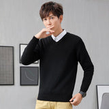 Xituodai Sweater male V-neck hooded autumn and winter new young students long-sleeved Korean cotton bottoming sweater men
