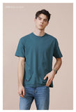 Xituodai 2022 Summer New 250g 100% Cotton Fabric T-shirt Men High Quality Solid Color Drop Sleeve Loose Tshirts Oversize Tops