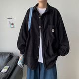 Xituodai Corduroy Men Shirts For Men Clothing Harajuku Black Shirt Korean Style Men Shirt Long Sleeve Vintage Clothes Streetwear 3XL 2022