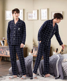 Xituodai Spring autumn 100%Cotton Pajamas Sets For Men Plaid Sleepwear Suit Casual Home Clothes Pijamas Hombre Loungewear Plus Size 4XL