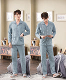 Xituodai Spring autumn 100%Cotton Pajamas Sets For Men Plaid Sleepwear Suit Casual Home Clothes Pijamas Hombre Loungewear Plus Size 4XL