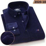 Xituodai 100% Cotton Plus Size 7XL Corduroy Shirt Mens Casual Long Sleeve Regular Fit Business Dress Shirts For Male Comfortable Pocket