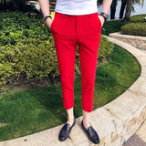 Xituodai 2022 New Men Ankle Length Pants Slim Men&#39;s Dress Pants Office Pants Men&#39;s Boutique Fashion Solid Color  Business Men&#39;s Suit Pant