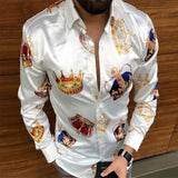 Xituodai Casual Loose Turn-down Collar Mens Shirts Vintage Printing Button Short Sleeve Tops 2021 Summer Men Clothing Fashion Streetwear