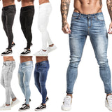 Xituodai Jeans Men Elastic Waist Skinny Jeans Men 2020 Stretch Ripped Pants Streetwear Mens Denim Jeans Blue