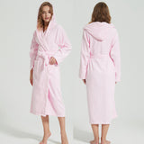 Xituodai Men Bathrobe Hooded 100% Cotton Thick Warm Towel Fleece Cotton Dressing Gowns Long Bath Robe Hotel Spa Soft Bridesmaid Robe