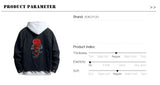 Xituodai Men&#39;s Rose Flower Bird Embroidery Black Jean Jacket Trendy Denim Coat Top OuterwearXituodai