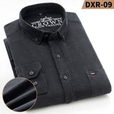Xituodai Plus Size Cotton Corduroy Shirt for Men Casual S-7XL Business Mens Solid Shirts Long Sleeve Leisure Overshirt Autumn Comfortable