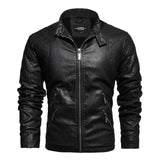 Xituodai 2022 Mens Motorcycle Jacket Autumn Winter Men New Faux PU Leather Jackets Casual Embroidery Biker Coat Zipper Fleece Jacket