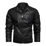 Xituodai 2022 Mens Motorcycle Jacket Autumn Winter Men New Faux PU Leather Jackets Casual Embroidery Biker Coat Zipper Fleece Jacket