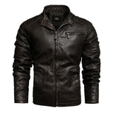 Xituodai 2022 Mens Motorcycle Jacket Autumn Winter Men New Faux PU Leather Jackets Casual Embroidery Biker Coat Zipper Fleece Jacket