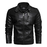 Xituodai 2022 Mens Motorcycle Jacket Autumn Winter Men New Faux PU Leather Jackets Casual Embroidery Biker Coat Zipper Fleece Jacket