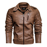 Xituodai 2022 Mens Motorcycle Jacket Autumn Winter Men New Faux PU Leather Jackets Casual Embroidery Biker Coat Zipper Fleece Jacket