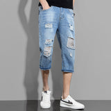 Xituodai 2022 New Spring Summer Men&#39;s Denim Shorts Men&#39;s Clothing Beach Ripped Jeans Denim Cotton Short Casual Business Social Men Shorts