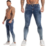 Xituodai Jeans Men Elastic Waist Skinny Jeans Men 2020 Stretch Ripped Pants Streetwear Mens Denim Jeans Blue