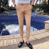 Xituodai 2022 New Men Ankle Length Pants Slim Men&#39;s Dress Pants Office Pants Men&#39;s Boutique Fashion Solid Color  Business Men&#39;s Suit Pant