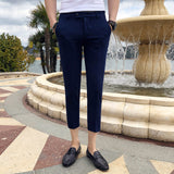 Xituodai 2022 New Men Ankle Length Pants Slim Men&#39;s Dress Pants Office Pants Men&#39;s Boutique Fashion Solid Color  Business Men&#39;s Suit Pant