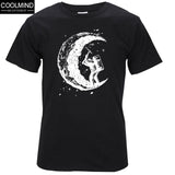 Xituodai 100% cotton digging the moon print funny mens o-neck t shirts fashion men&#39;s tops men T-shirt cool men tshirt male men tee shirts
