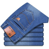Xituodai  2022 New Men&#39;s Fashion Jeans Business Casual Stretch Slim Jeans Classic Trousers Denim Pants Male Black Blue