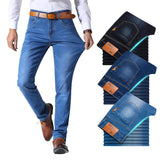 Xituodai Classic Style Men Brand Jeans Business Casual Stretch Slim Denim Pants Light Blue Black Trousers Male