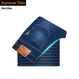 Xituodai Classic Style Men Brand Jeans Business Casual Stretch Slim Denim Pants Light Blue Black Trousers Male