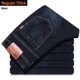 Xituodai Classic Style Men Brand Jeans Business Casual Stretch Slim Denim Pants Light Blue Black Trousers Male