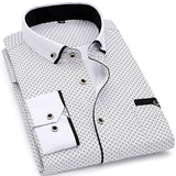 Xituodai Fashion Print Casual Men Long Sleeve Button Shirt Stitching Pocket Design Fabric Soft Comfortable For Men Dress Slim Fit 4XL 8XL