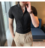 Xituodai High Quality Summer Men Dress Striped Shirts Short Sleeve Fashion 2022 Korean Slim Fit Casual Business Formal Wear Blouse Homme