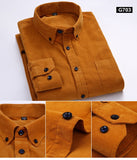 Xituodai Plus Size 6xl Autumn/winter Warm Quality 100%cotton Corduroy long sleeved button collar smart casual shirts for men comfortable