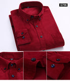 Xituodai Plus Size 6xl Autumn/winter Warm Quality 100%cotton Corduroy long sleeved button collar smart casual shirts for men comfortable