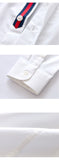 Xituodai Men&#39;s clothing Classic white black shirts korean clothes Shirt Covered Placket Formal Business Standard-fit Long Sleeve Shirts