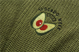 Xituodai 2021 new autumn and winter couples embroidered avocado fashion wild sweater men and women oversize