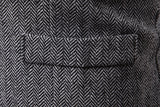 Xituodai Herringbone Tweed Mens Waistcoat Formal Business Casual Slim Fit Vests for Men Retro British Style Gentleman Men Suit Vest Gilet