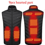 Xituodai 9 Areas Heated Vest Jacket USB Men Winter Electrical Heated Sleevless Jacket Outdoor Fishing Hunting Vest куртка с подогревом