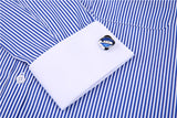 Xituodai High Quality Striped For Men French Cufflinks Casual Dress Shirts Long Sleeved White Collar Design Wedding Tuxedo Shirt 6XL