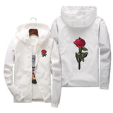 Xituodai Rose Bomber Men Jacket Hip Hop Slim Fit Flowers Pilot Men Coat Men&#39;s Hooded Jackets Male Brand Clothing