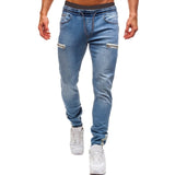 Xituodai Men&#39;s Elastic Cuffed Pants Casual Drawstring Jeans Training Jogger Athletic Pants Sweatpants 2022 New Fashion Zipper Pants