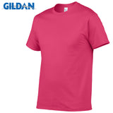 Xituodai 1 PCS Gildan Quality Men&#39;s Summer 100% Cotton T-Shirt Men Casual Short Sleeve O-Neck T Shirt Comfortable Solid Tops Tees