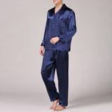 Xituodai Mens Stain Silk Pajama Sets Pajamas Men Sleepwear Modern Style Silk Nightgown Home Male Satin Soft Cozy Sleeping