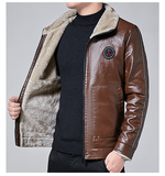 Xituodai Men Winter New Leather Jackets Autumn and Winter Fur Coat with Fleece Warm Fur Pu Jacket Biker Warm Leather CSL559 4XL