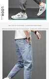 Xituodai Streetwear Hip Hop Cargo Pants Men&#39;s Imitate Jeans Cargo Pants Elastic Harun Pants Joggers Gray Trousers In Spring And Summer
