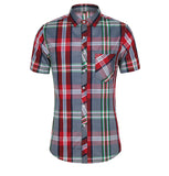 Xituodai New Fashion Plaid Shirt Men Summer Casual Short Sleeve Shirts Mens Plus Size Beach Hawaiian Tops Blouse Male 5XL 6XL 7XL