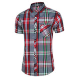 Xituodai New Fashion Plaid Shirt Men Summer Casual Short Sleeve Shirts Mens Plus Size Beach Hawaiian Tops Blouse Male 5XL 6XL 7XL