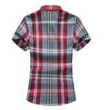 Xituodai New Fashion Plaid Shirt Men Summer Casual Short Sleeve Shirts Mens Plus Size Beach Hawaiian Tops Blouse Male 5XL 6XL 7XL